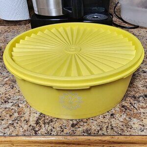 Tupperware Yellow Large Servalier Container With Lid